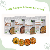 Curry and Sweet Ready to Eat food combo - Front Side
